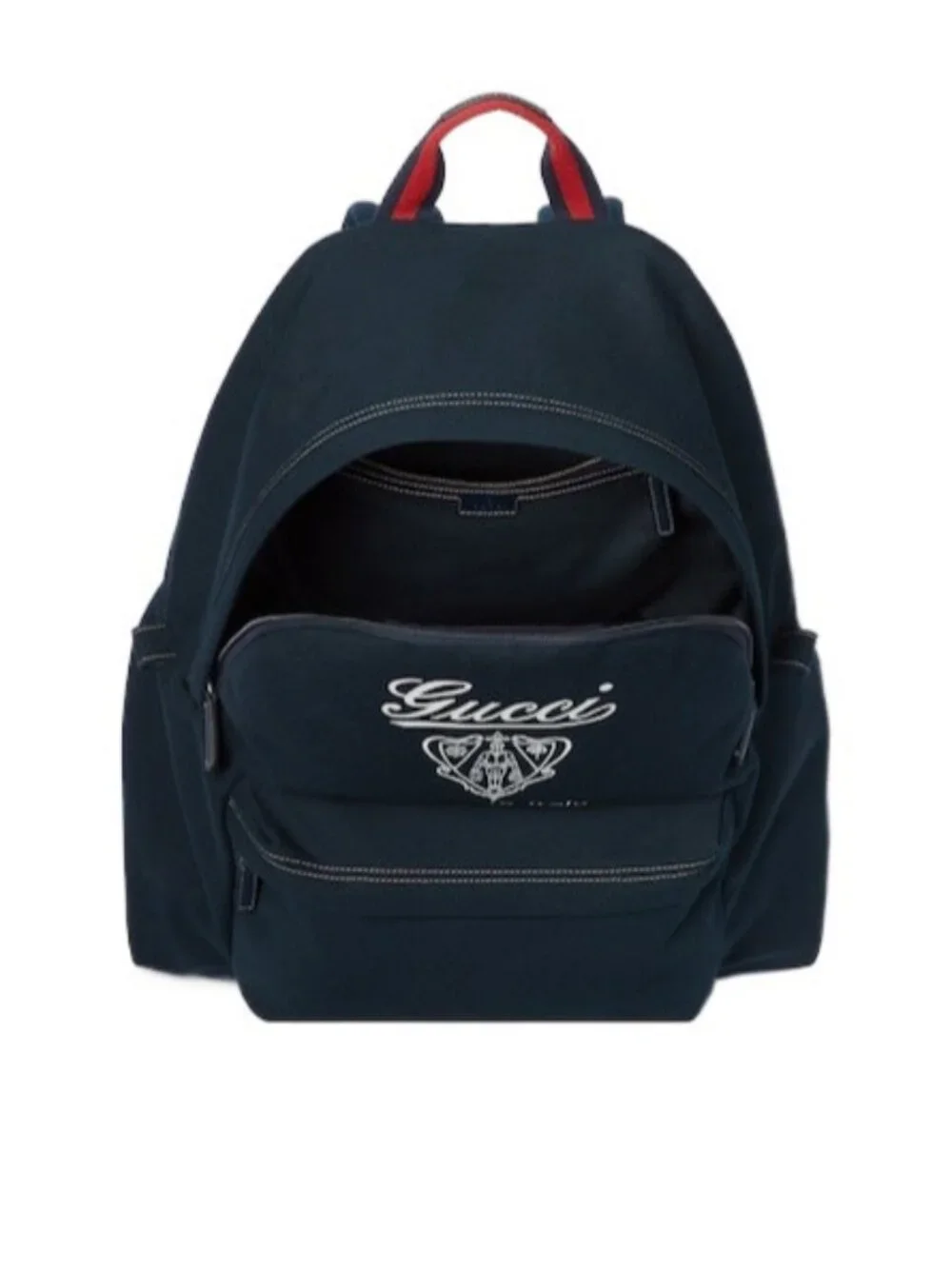 Gucci Maxi Printed Fabric Backpack in Navy Blue